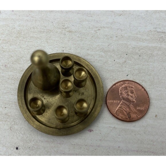 Dollhouse Miniature 8 pc Brass Wine Set, Tray Rare Vtg Goblets & Decanter - Picture 2 of 6